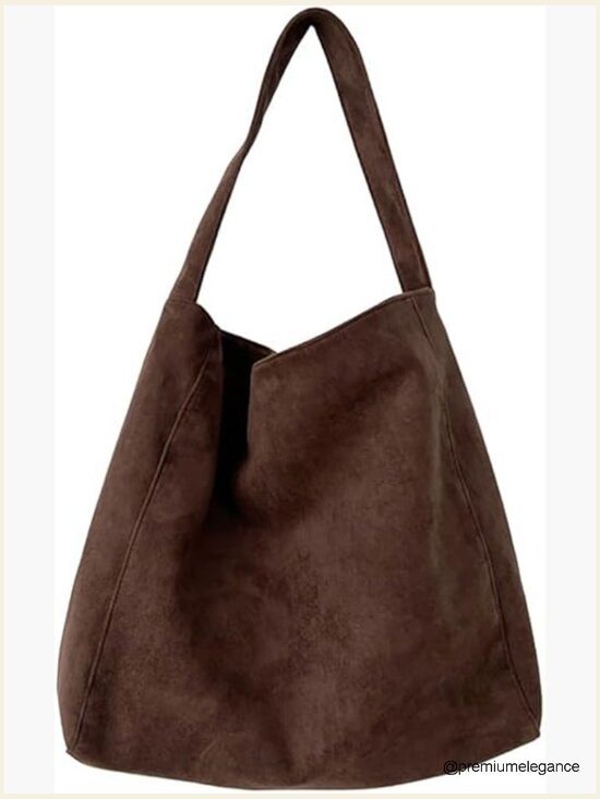 Handbags - Large Suede Tote Bag Slouchy Shoulder Handbag Travel Hobo Satchel